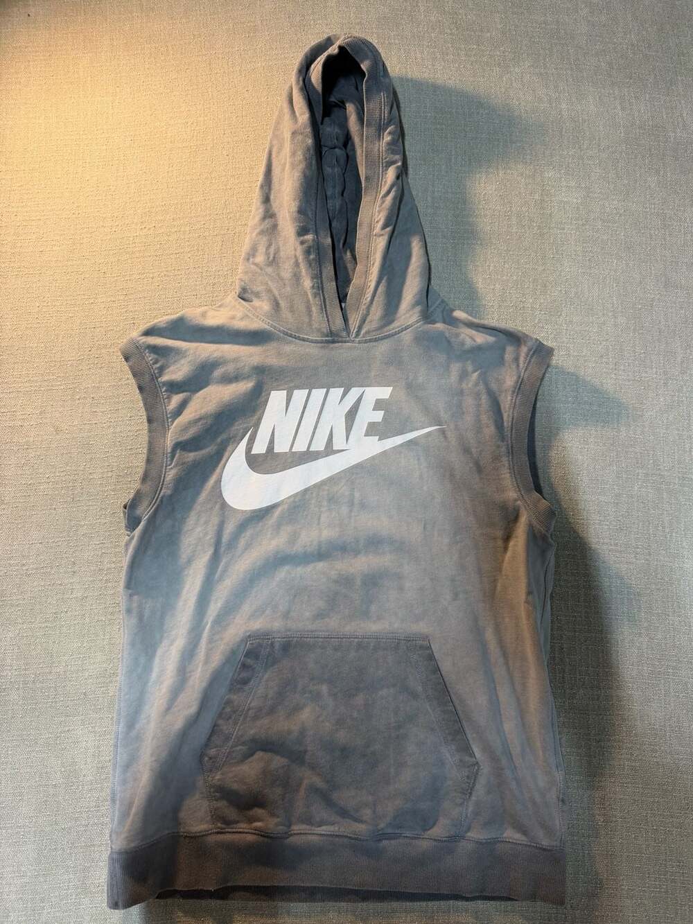 Nike Vintage Sleeveless Pullover Hoodie Sweatshirt Gray Size L